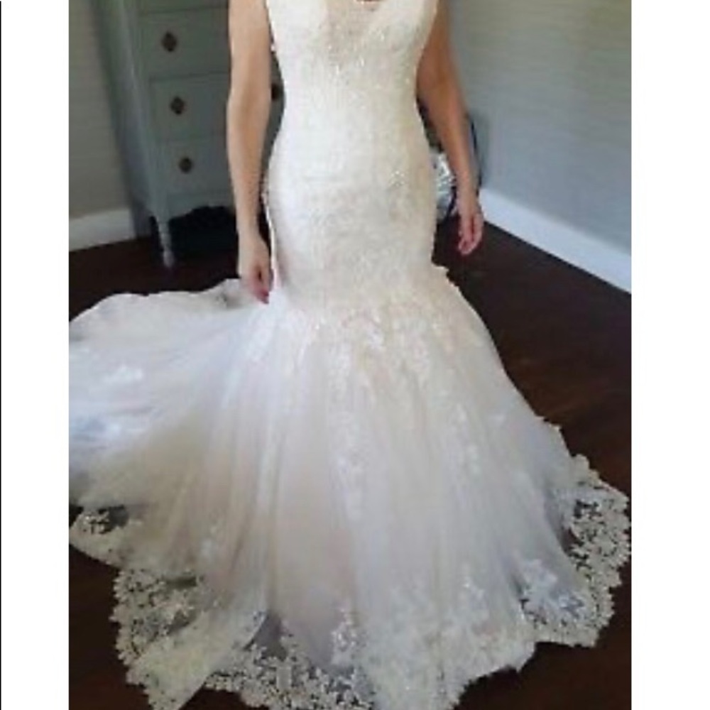 Blush over ivory “Marianne” maggie Sottero gown